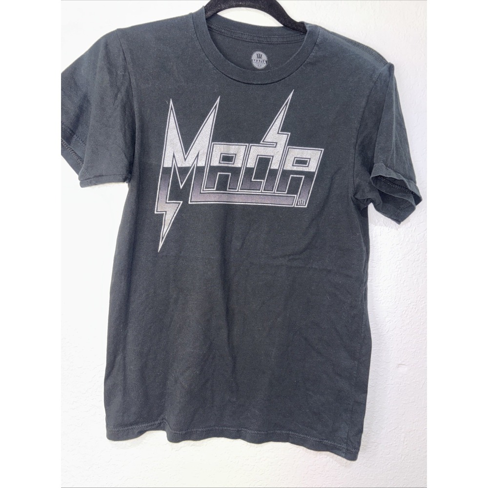 Vintage Mada T Shirt Size Small Made In USA Black Cotton Y2K‎ Grunge Skate